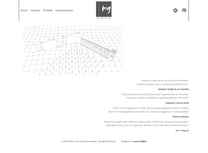 screenshot of architect website