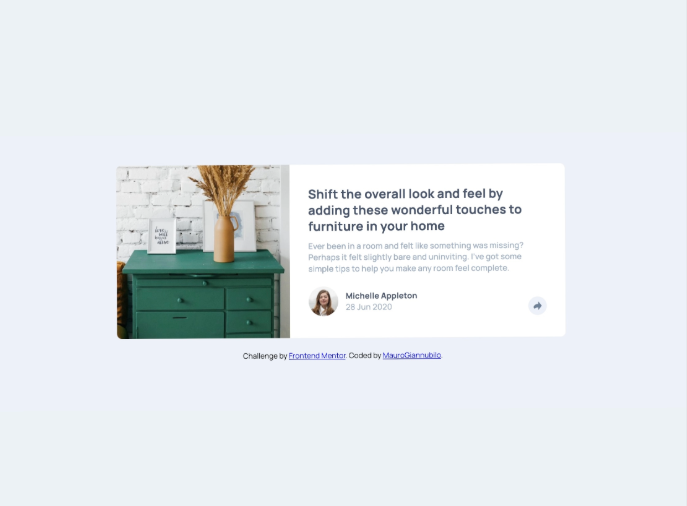 screenshot of article preview component